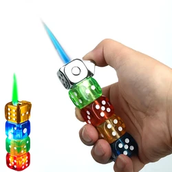 Metal Flash Dice Inflatable Lighter Windproof Jet Flame Butane Lighter Cigarette Accessories Personalized Men's Gift