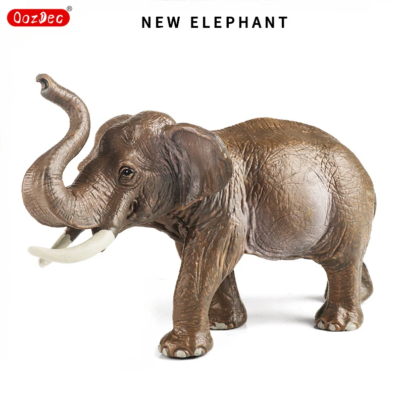 OozDec New Elephant Model Wild Zoo Solid Male Asian Elephant Home Decoration Sand Table Animal