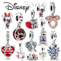 Disney Series Beads 925 Sterling Silver Mickey Minnie Mouse Mom Charms For Original Pandora DIY Bracelet Women Love Jewelry Gift