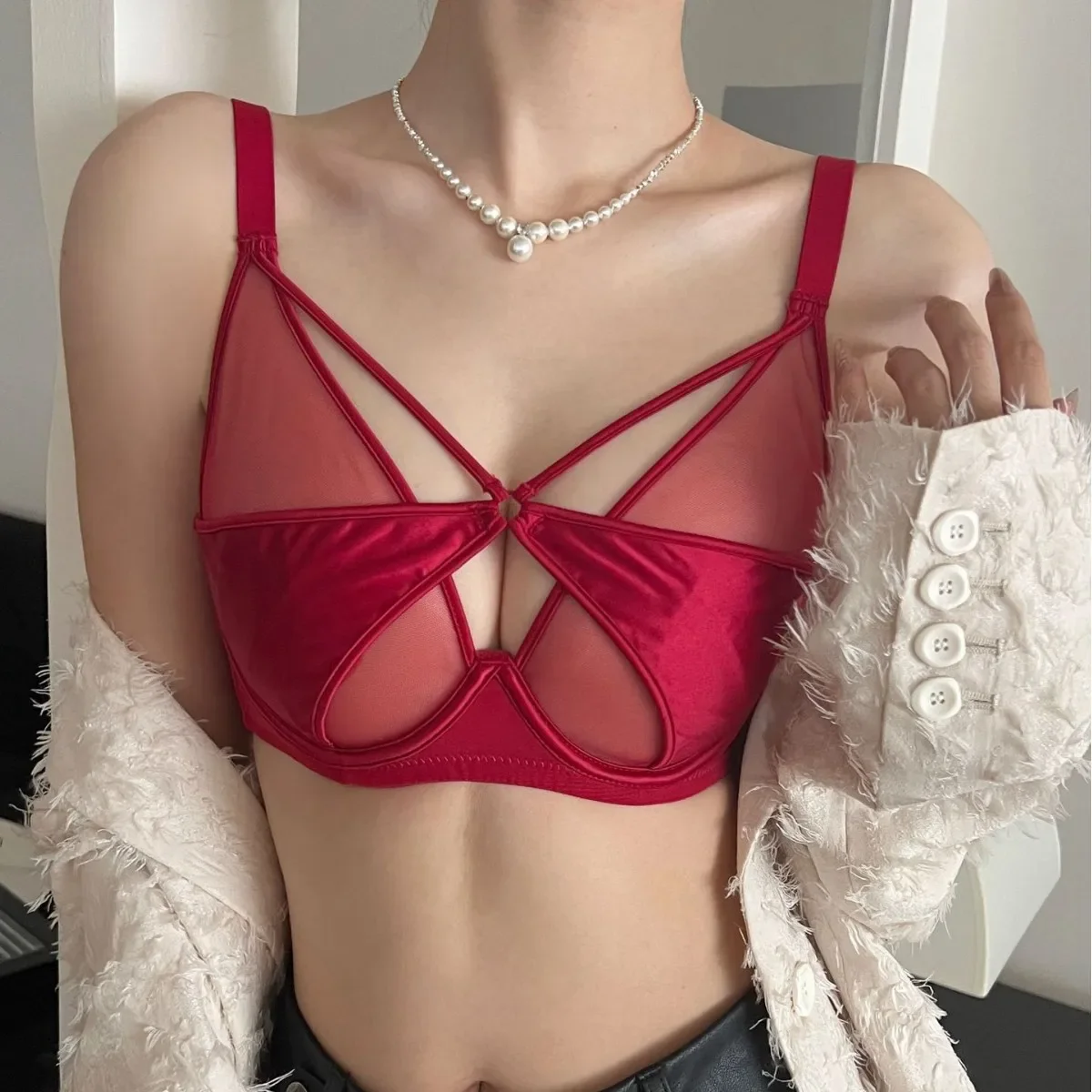 

Unlined Bra for Women Large Size Underwear Women Soft Steel Ring Push-up Top Up Adjustable Bra 34-40BC 34-44DE Women's Intimates