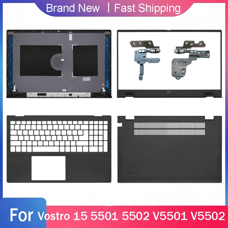 New Bottom Base Case For Dell Vostro 15 5501 5502 V5501 V5502 Laptop LCD Back  Top Cover Front Bezel Hinges Palmrest Upper Black