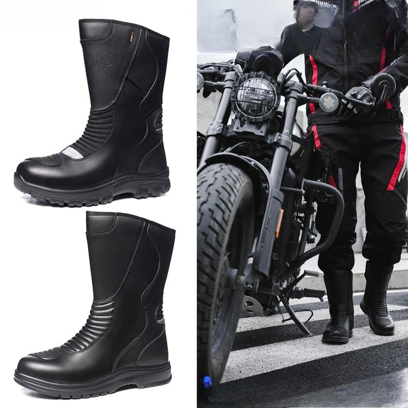 

Motorcycle Riding Boots Men Anti Slip Off-road Motorcycle Shoes Wear-resistant Breathable Windproof Anti-collision Road Boots