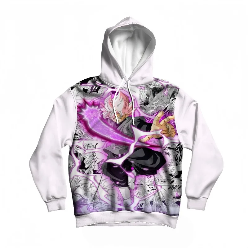 Dragon Ball Hoodie Super Saiyan Goku Impressão Único Painel de Manga Fundo Personagem Icônico Vibrant Design Detalhado Fan Must Have