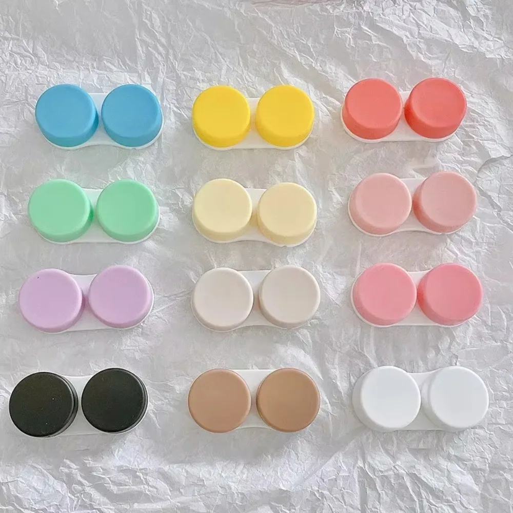 Simple Contact Lens Case Portable Eye Care Container for Women Girls Color Lens Storage Holder Mini Travel Eyewear Accessories
