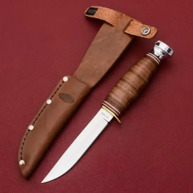 

KB Hunter 1232 Fixed Blade Knife with Sheath 4116 Steel Blade Wood Handle High Quality Outdoor Knife Camping Hiking Hunting Tool