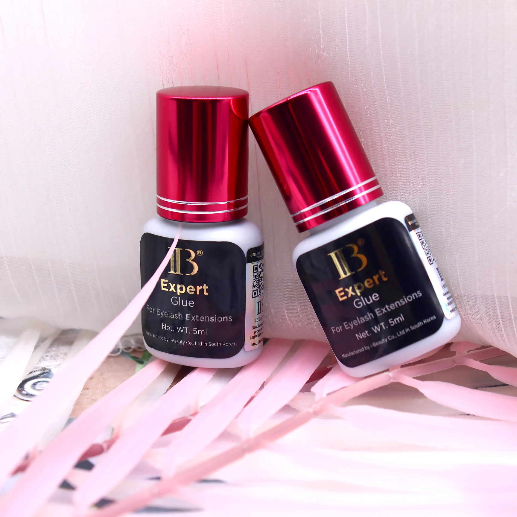 5 Bottles IBeauty IB Expert Glue 1-2s Fastest False Eyelash Extension Supplies Adhesive Wine Red Cap 5ml Korea Makeup Tools