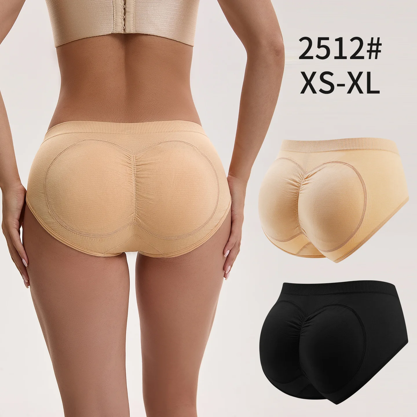 Low Waist Shapewear Underwear Women's Butt Enhancing Triangle Panties with Pad Insertion Hip Lifting Cheeky Butt Forming Unde...