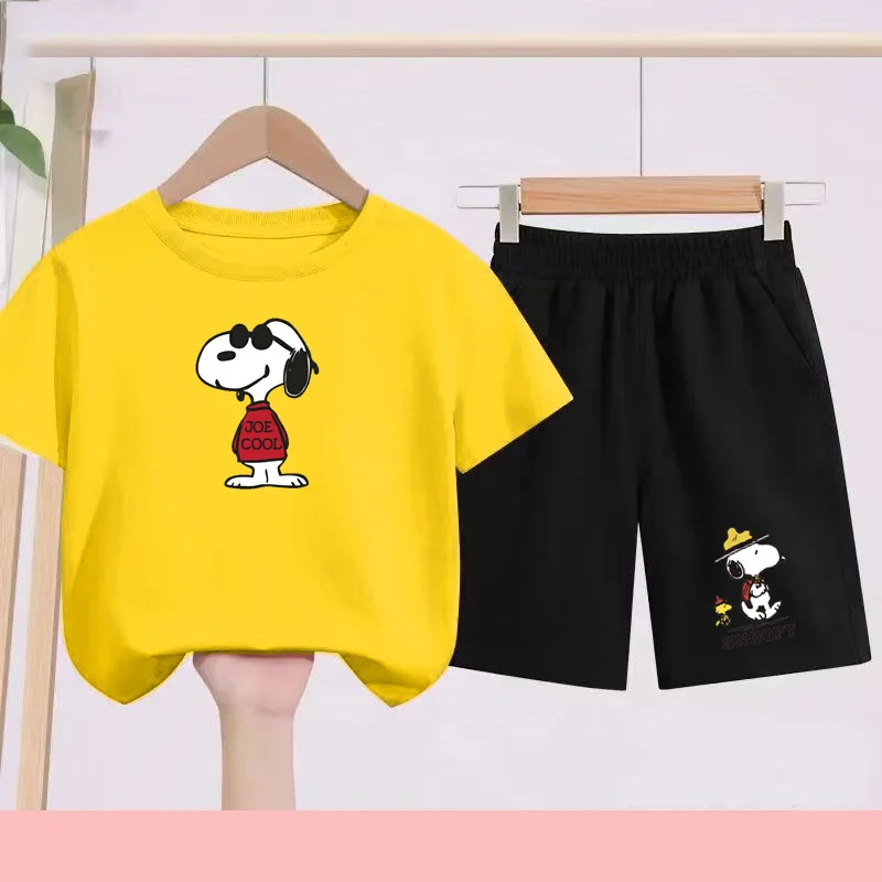 

Children's Sports Outfit with Cute Pattern Design, Suitable for Boys and Girls Aged 3 to 13. Quick-drying T-shirt and Shorts.