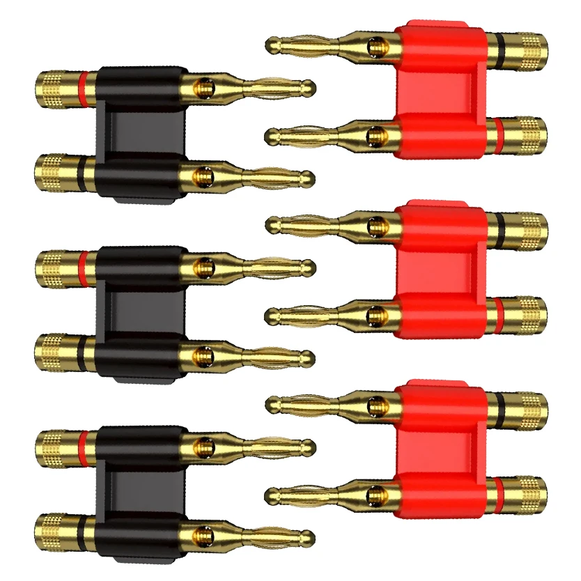 4MM Banana Plug Connector Double Row Speaker Twin Couple Adapter
