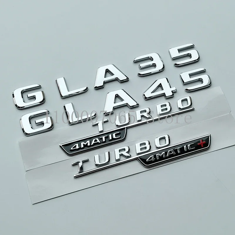 2017 chrome silver Letters GLA35 GLA45 GLA45S Turbo 4matic 4matic+ Emblem for Car Side Trunk X156 H247 Sticker