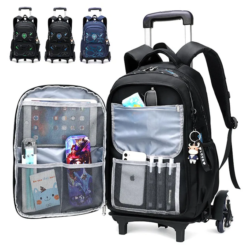 Rolling Backpacks Trolley School Bags for Boys Student Mochila Ruedas Travel Bags Kids Mochilas Masculinas Children Back Pack