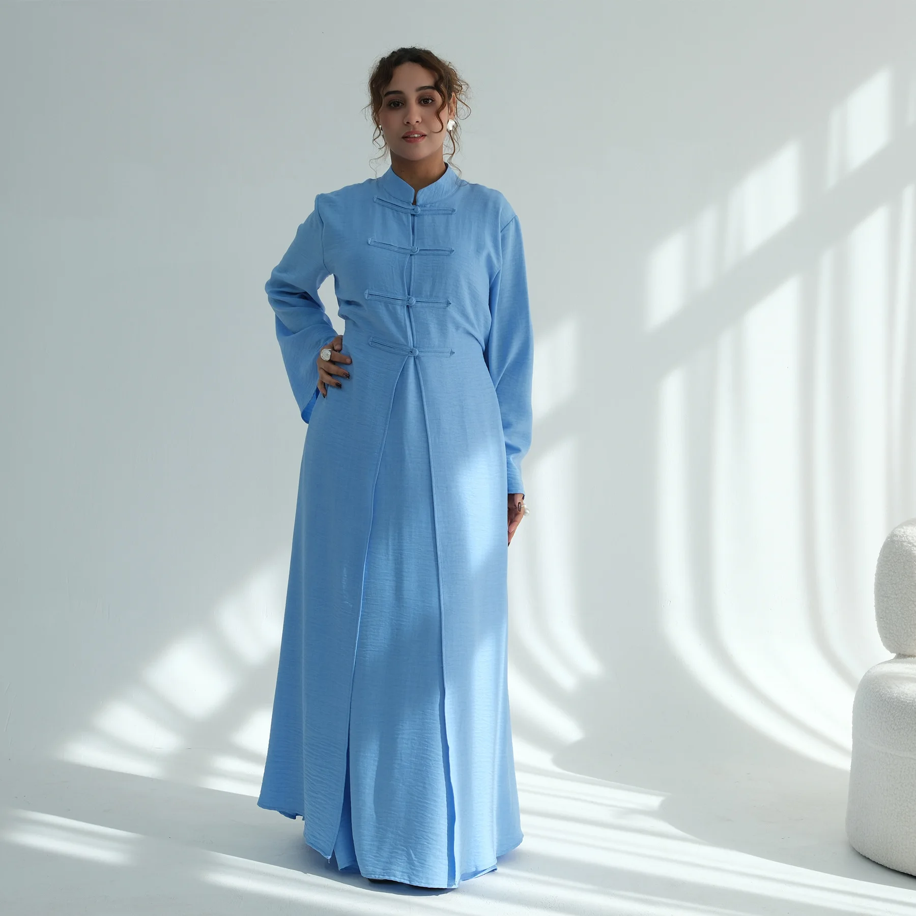 Eid Abaya Dress Women 2 Piece Set Chinese Style Muslim Jalabiya Ramadan Dubai Vestidos Largos Party Arab Long Robe Kaftan 2026 view 5