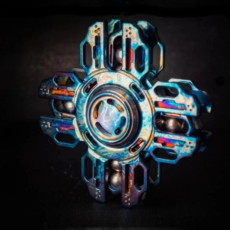 Restless EDC Four-leaf Linkage DIY Luminous Tuning Fork Standing Rotating Fingertip Gyroscope Decompression Toy