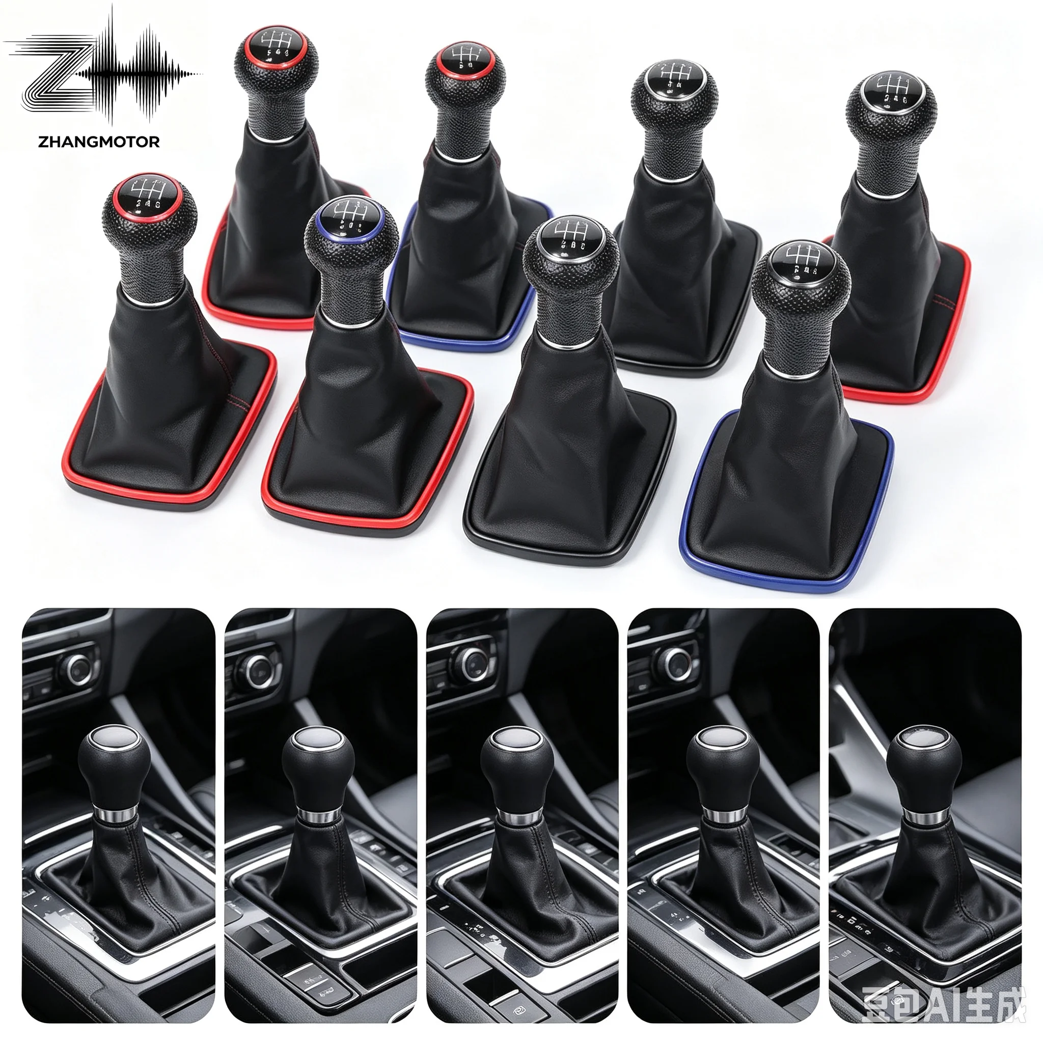 5 6 Speed 12mm Car Leather Gear Shift Knob Gaiter Cover Fit for Volkswagen VW MK4 Golf 4 IV GTI R32 Jetta Bora
