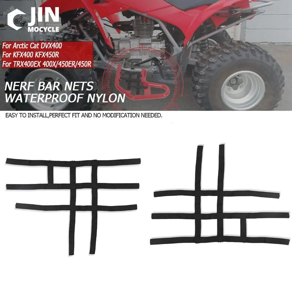 

For Kawasaki KFX400 2008- 2014 For Honda TRX400EX TRX400X TRX450ER TRX450R Motorcycle Nerf Bar Nets Waterproof Nylon ATV Toolkit