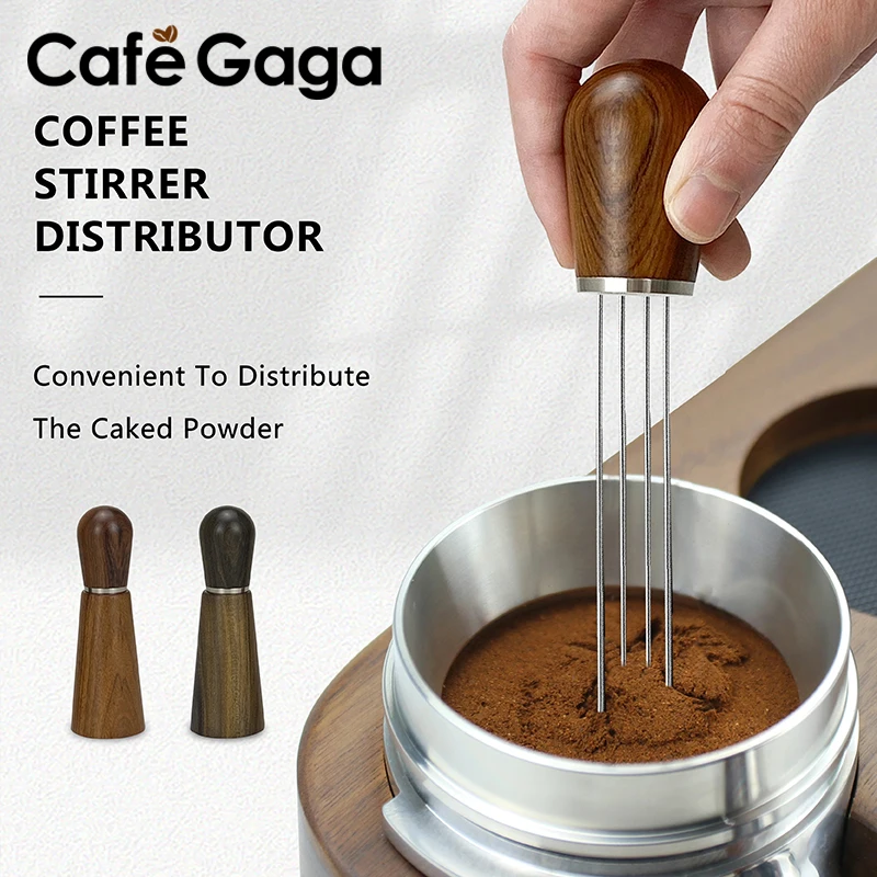 Coffee WDT Tools Needle Distributor Stainless Steel Powder Stirrer With Wooden Stand Espresso Maker Accessories Barista Tools