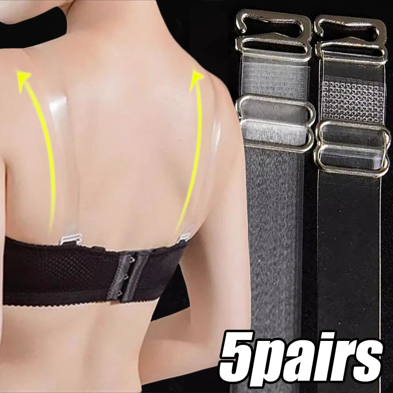 

Transparent/Frosted Bra Straps Invisible Detachable Adjustable Silicone Women's Elastic Belt Versatile Intimates Accessories