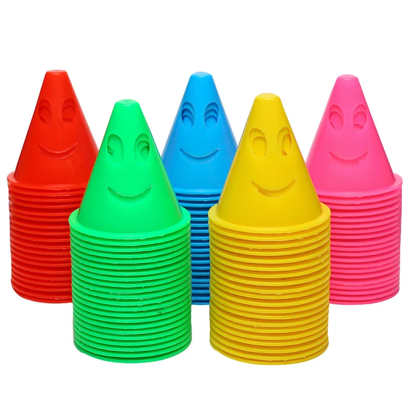 10 Pcs Skate Marker Cones Roller Football Soccer Training Equipment Marking Cup Marker Cones Slalom Roller skate pile cup