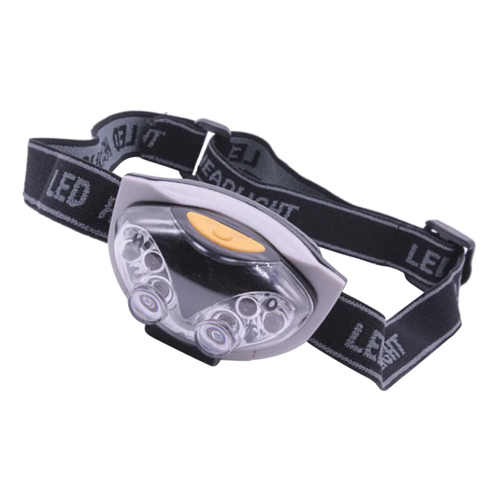 6LED بالطاقة الصيد المصباح خفيفة الوزن حزام قابل للتعديل في الهواء الطلق التخييم المشي لمسافات طويلة كشافات سطوع عالية في حالات الطوارئ