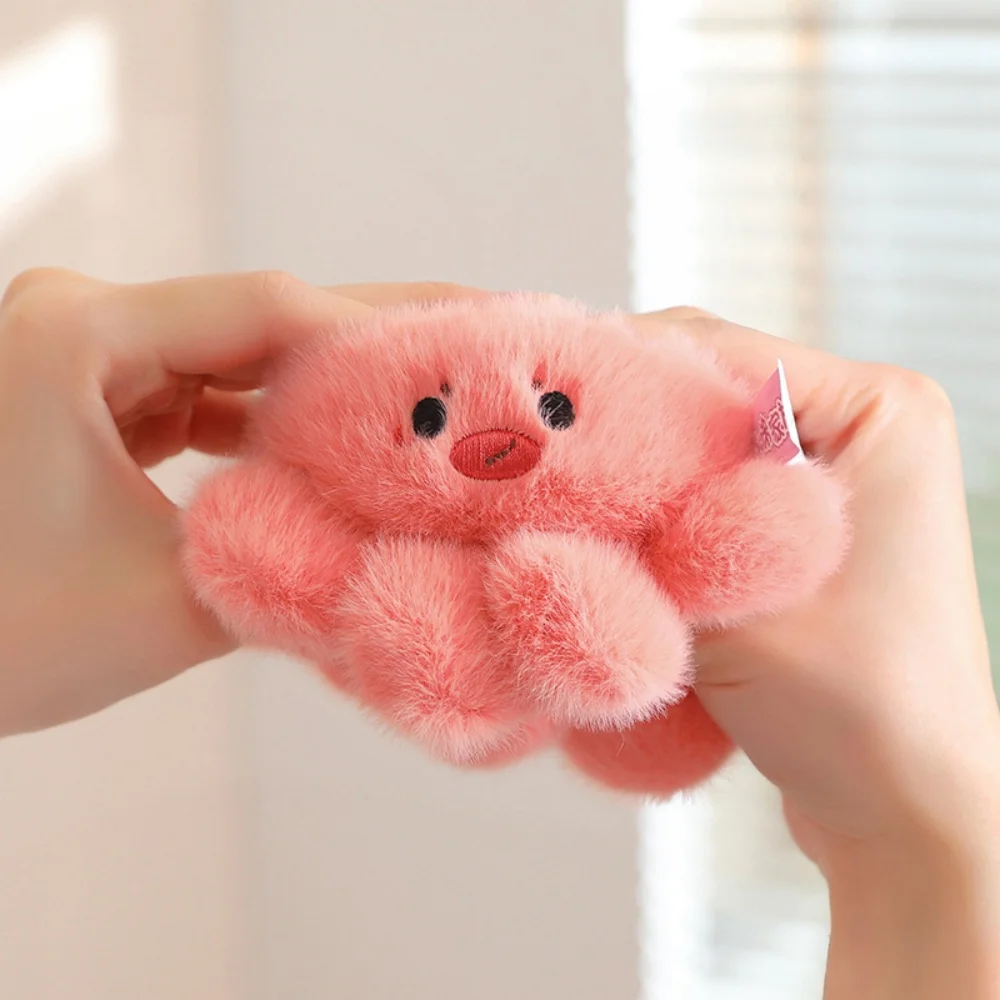 Kawaii Expression Octopus Plush Doll Soft Fluffy Octopus with Ice Cream Mini Plush Keyring Backpack Bag Decor Charm