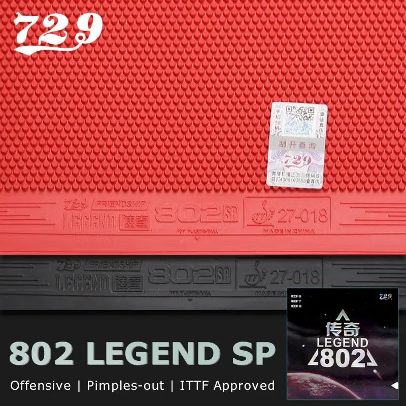 729 Friendship Legend 802 Table Tennis Rubber / OX Sheet Pimples-out Ping Pong Rubber with Elastic Sponge ITTF Approved
