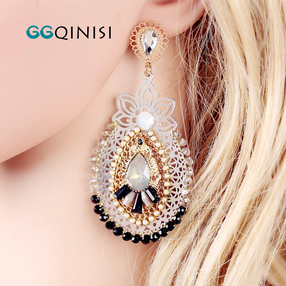 New Handmade Bohemia Gipsy Crystal Dangle Earrings for Women Personalized Statement Drop Earrings Fashion Jewelry Accessories