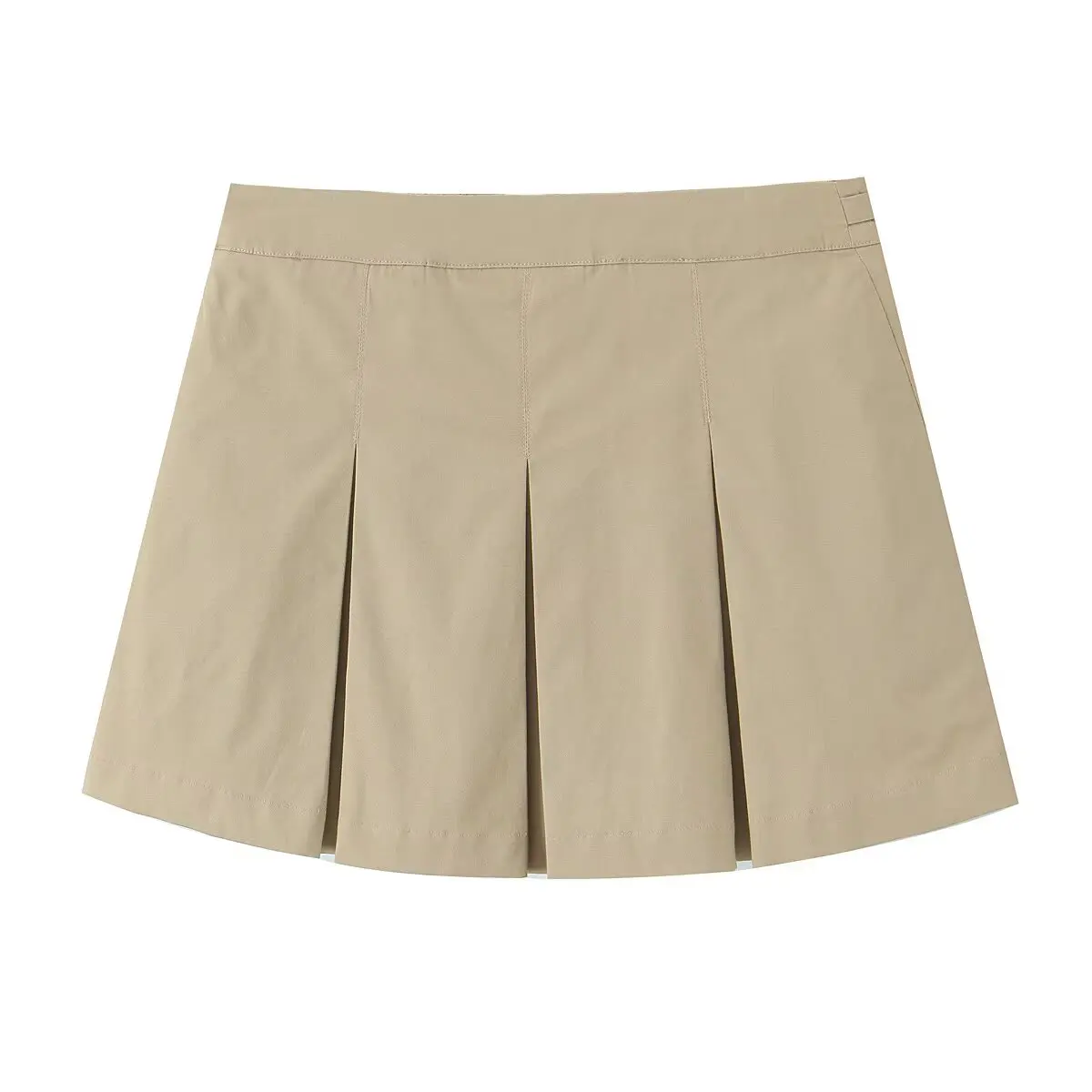 KONDALA Sexy Chic Elegant Khaki Mujer Skirt Fashion 2025 Summer Streetwear A-Line Club Sheath Y2K Pleated Women Pleated Skirt