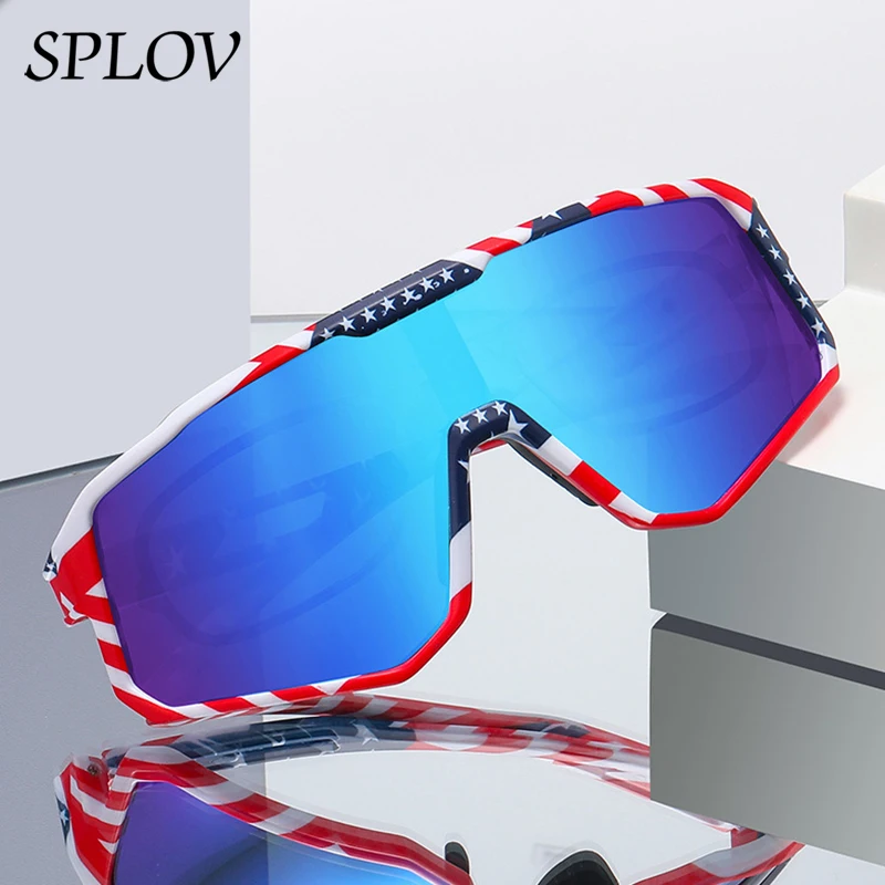 

SPLOV защитные очки для мужчин и женщин в большой оправе для спорта на открытом воздухе, велоспорта, катания на лыжах, солнцезащитные очки, большие ветрозащитные очки UV400