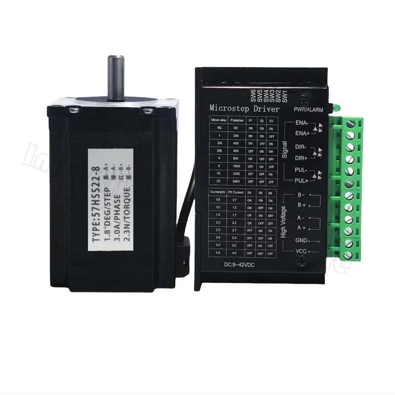 Nema23 57mm Stepper Motor CNC Kit with TB6600 Driver Mach 3 1.2Nm-2.8Nm 2 Phase for CNC Engraving Milling Machine