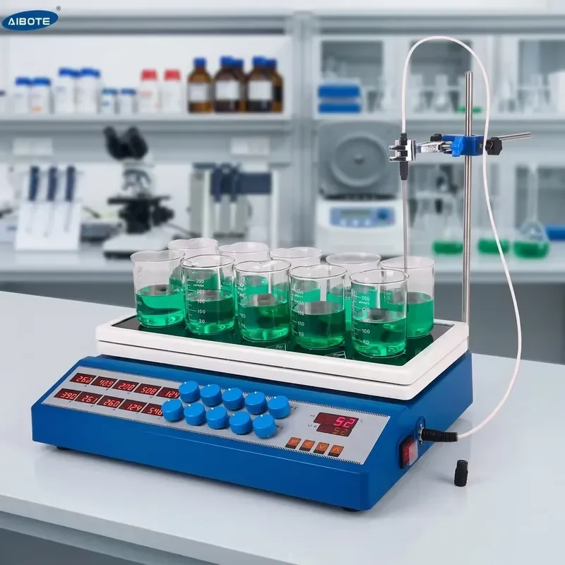 Factory Direct 10-Position Magnetic Hotplate Stirrer Brushless DC Motor for Chemical Laboratory