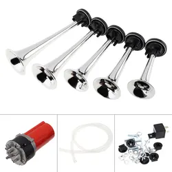 125db 12V 5 Red Dixie Super Loud Car Trumpet Air Horn Musical  Air Horn Hazzard with Air Compressor for Car Truck Boats