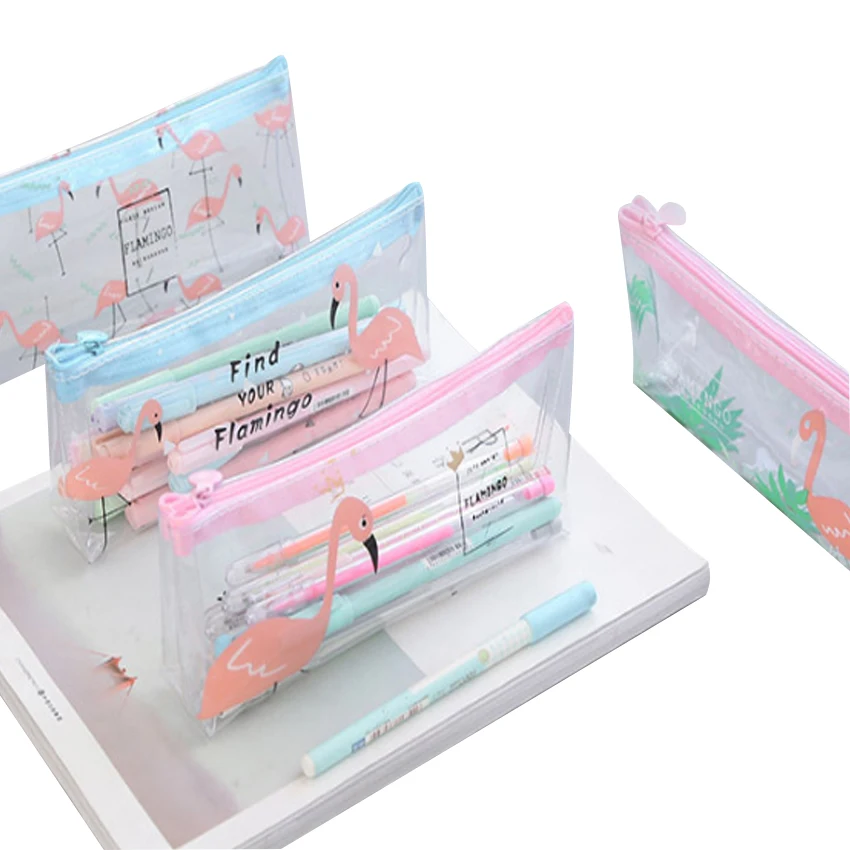 1pcs/lot New Arrival Small Fresh Korean Version Of The Creative Transparent Large Capacity Pencil Bag School Supplies