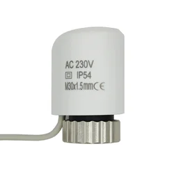 220V NO NC electric thermal actuator valve head for thermostat manifold underfloor heating radiator normally opened closed