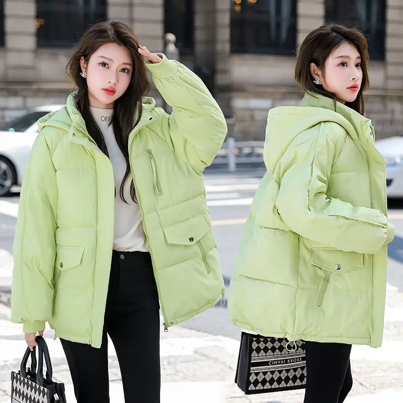 2025 New Winter Coat Short Down Cotton Jackets Women Parkas Casual Loose Puffer Jacket Black Outwear Female Student Clothes