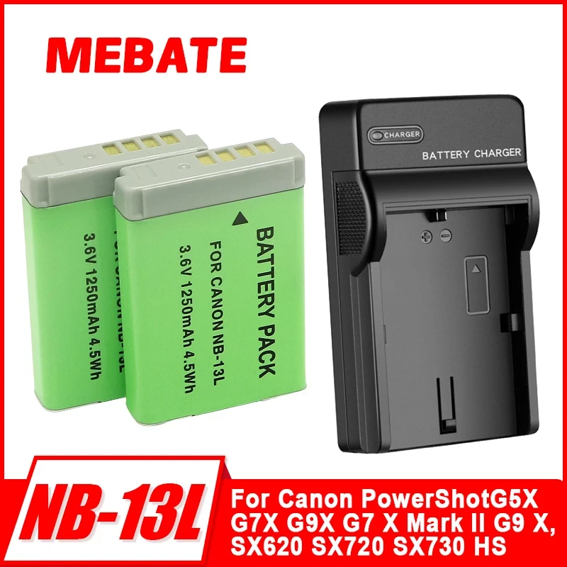NB 13L NB13L NB-13L 1250mah Battery Charger For Canon PowerShot G5X G7X G9X G7 X Mark II G9 X,SX620 SX720 SX730 HS Batteries