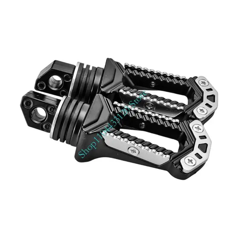 0XXD New Moon Shaped Motorcycle Passenger Footrests Strong Aluminum with Easy Installation Tools Included for Modifacation