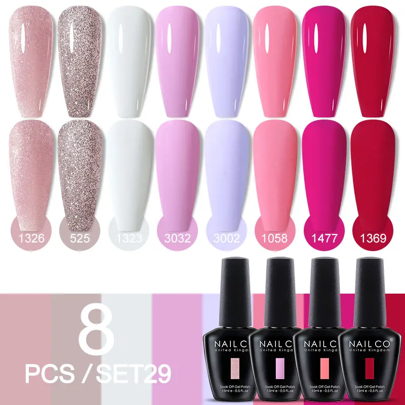 NAILCO Nagelgel Polish 8 STUKS Set Neon Nail Art Lente Zomer Semi Permanente Vernis Kit Voor Manicure Hybrid Losweken UV LED Gel