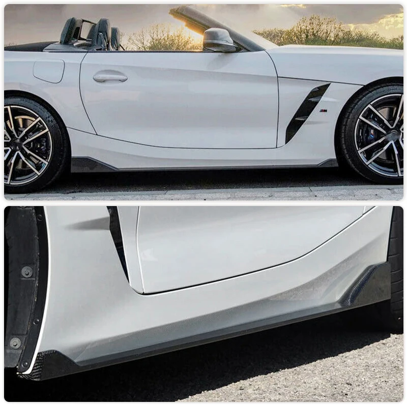 Carbon Fiber Car Side Skirts Body Kits For BMW Z4 G29 M40i Convertible 2-Door 2019-2023 Auto Side Bumper Skirts Apron Extensions