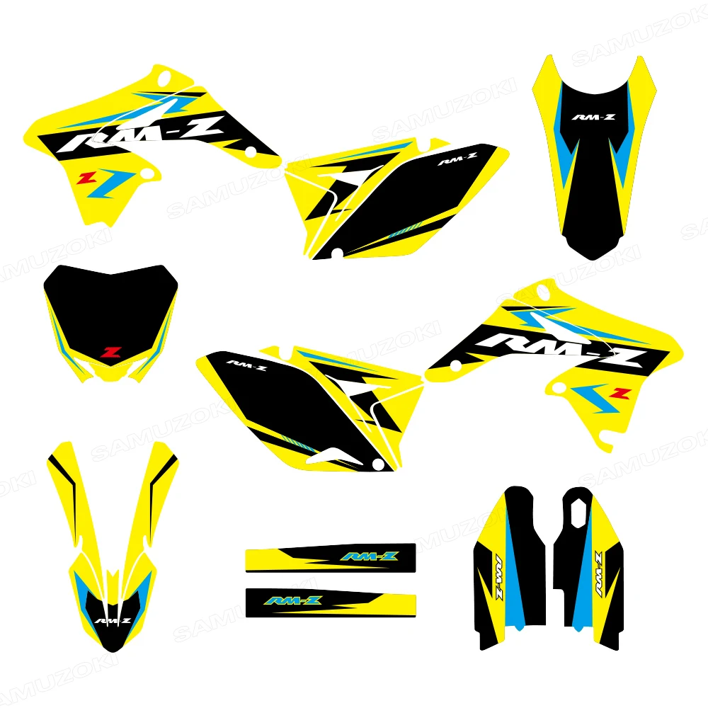 

For Suzuki RMZ250 RM-Z RMZ 250 2010-2018 2017 2016 2015 2014 Motorcycle Fairing Graphics Background Decals Sticker Customize