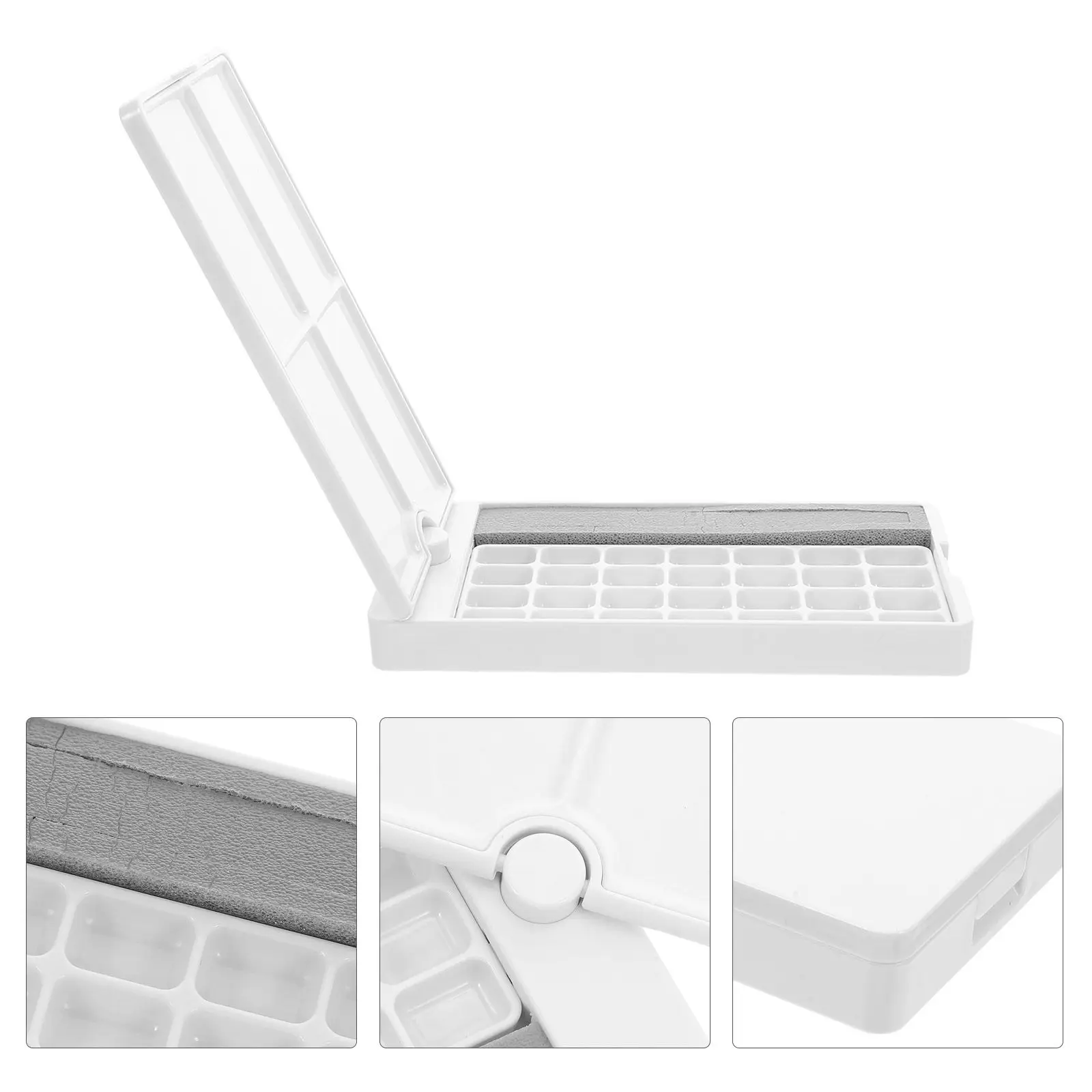 

28 Well Empty Watercolor Palette Rotate Moisture Retention Paint Tray Portable Travel Paint Box Case for Outdoor Acrylic Oil Use