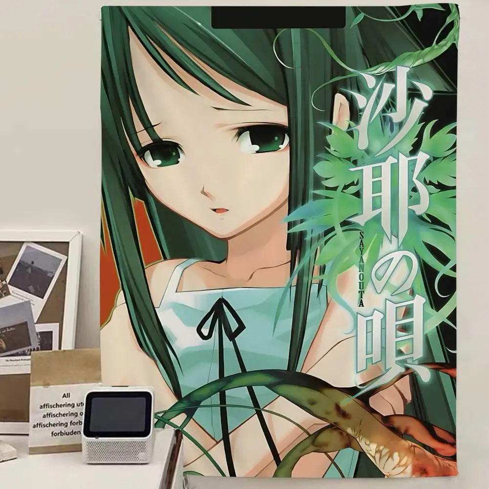 Tapiz de Anime clásico de terror, novela Visual Saya No Uta, tapiz colgante de Tarot Hippie, alfombras de pared, decoración del hogar para dormitorio
