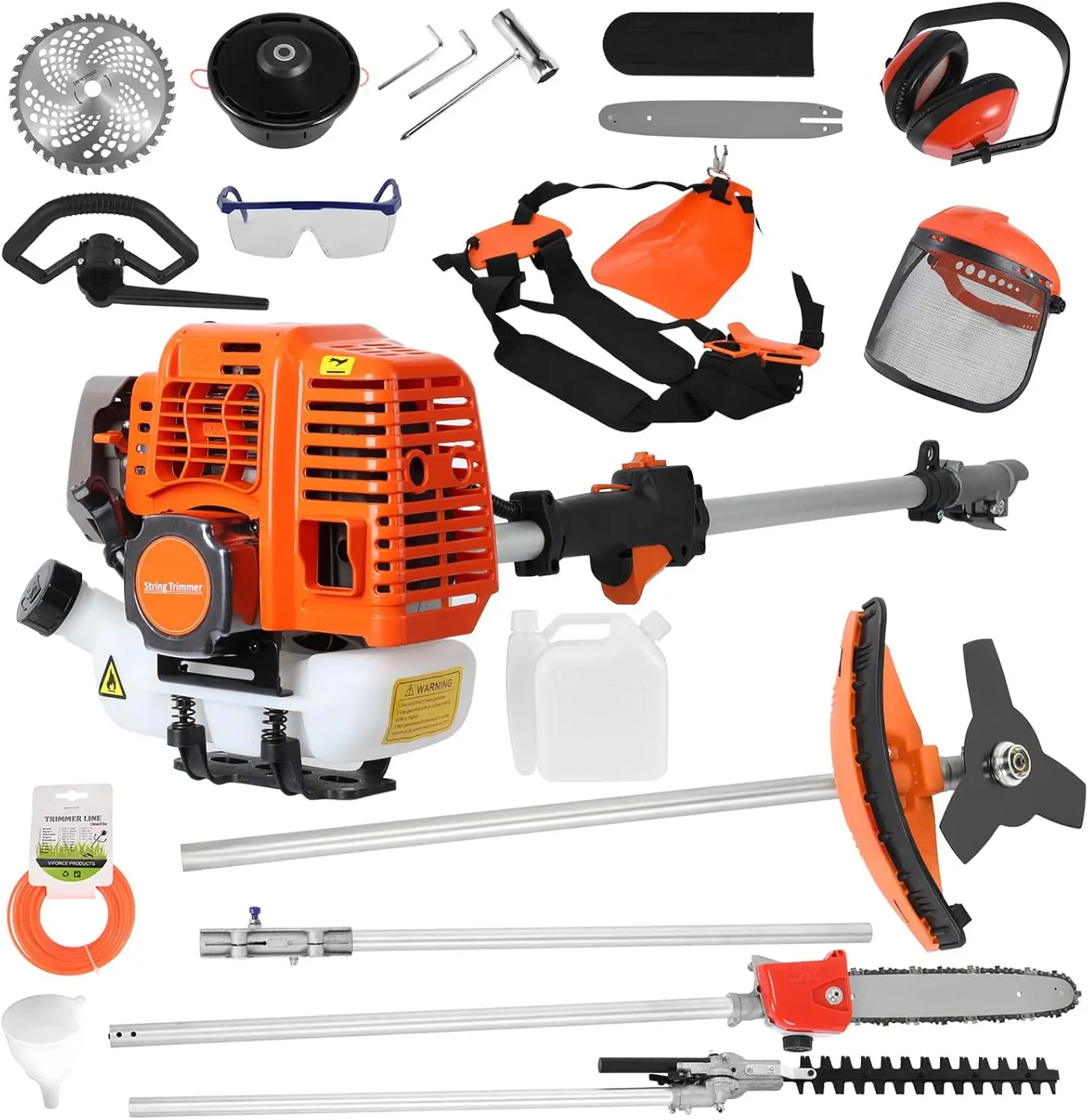 

Lawn Mower 5 in 1 Weed Eater Strong Powerful Full Functioning Guard Accessories Hedge Trimmer 52cc Petrol Hedge Trimmer Chainsaw