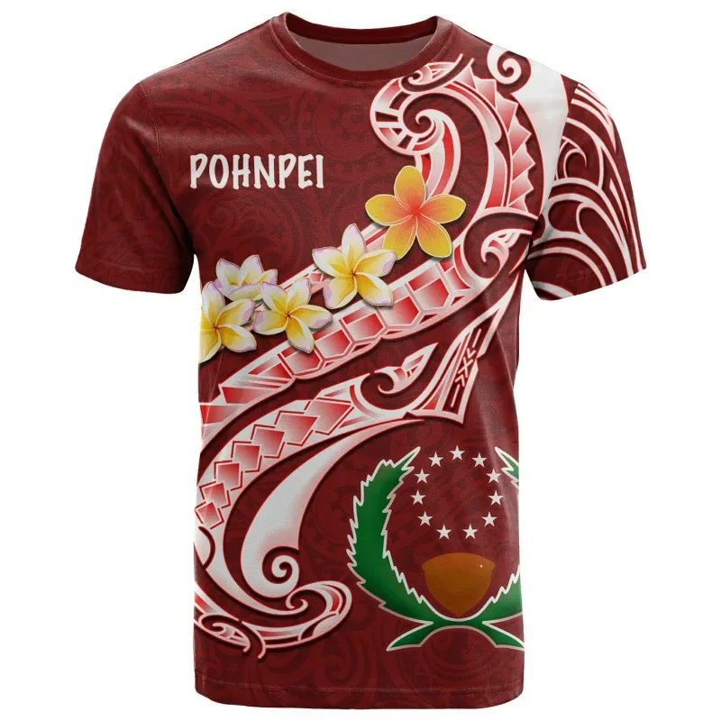 Retro Tribal Island Men And Women Casual short-sleeved T-shirt 3D Printing Streetwear Polynesian Tattoo Culture Element T-shirt