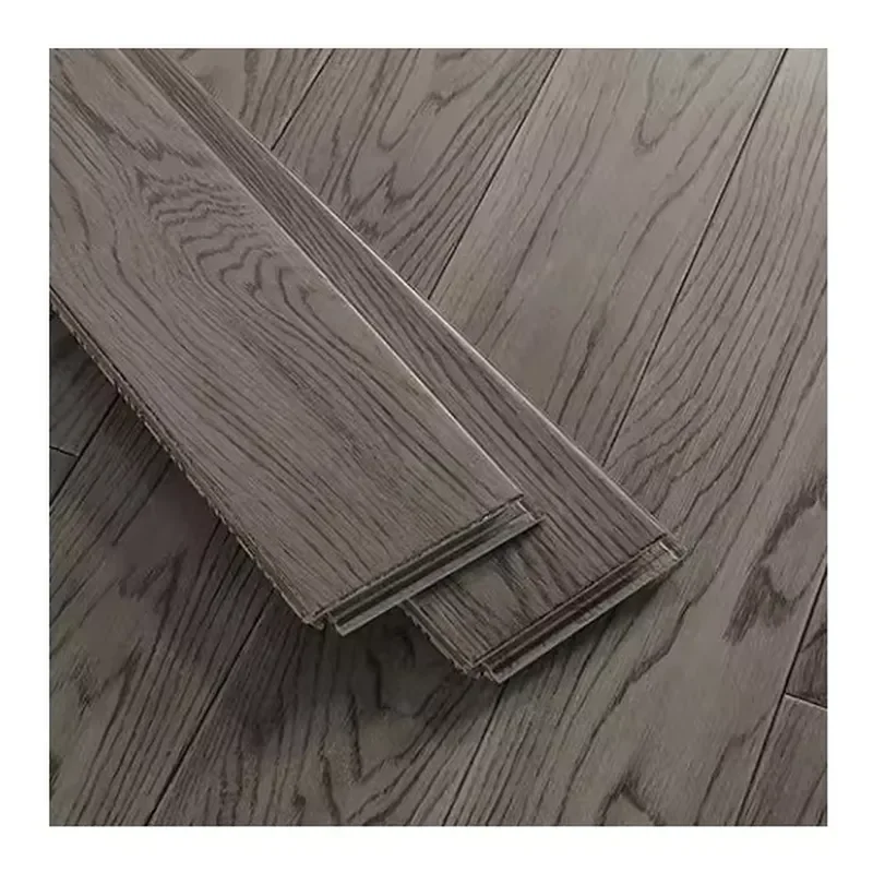 China High Quality Gray Solid Wood Flooring Thick Parquet Timber for Home Hotel or Indoor Hall Modern Design Style