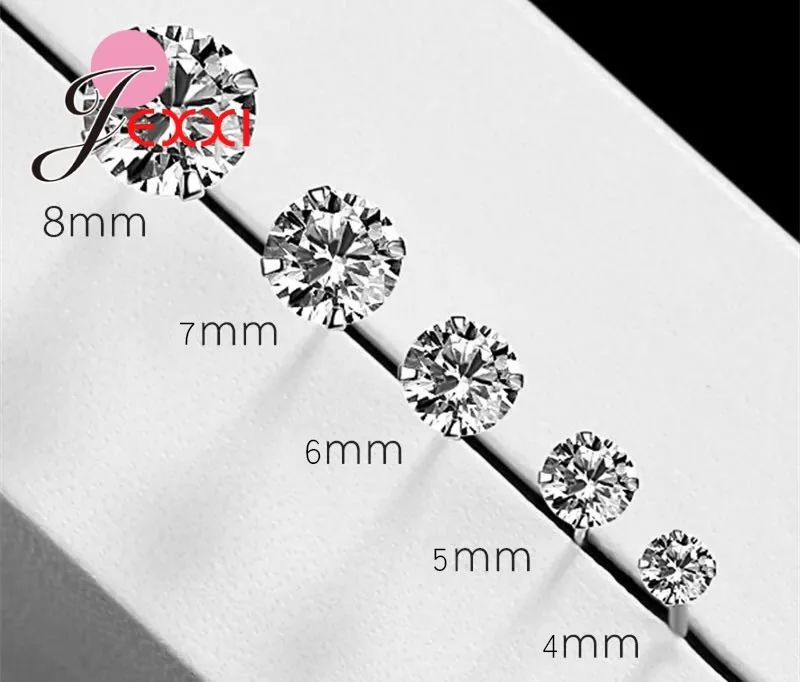 Newest Trendy Stud Earring 100% 925 Sterling Silver Cubic Zirconia For Women Ladies Pretty Anniversary Gifts Fashion