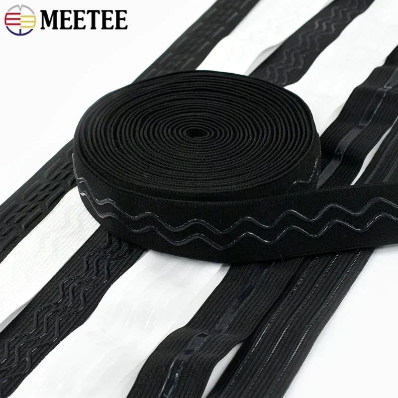 2/5/10M Elastic Band for Underwear 20-50mm Silicone Non-slip Rubber Webbing Bands Garment Ribbon DIY Sewing Accessories