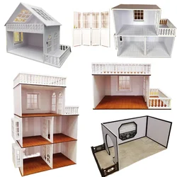 Dollhouse Three-story Mini Building Diy Doll House Floor Miniature Screen Mini Background Wall Attic Roof Cottage Decorative