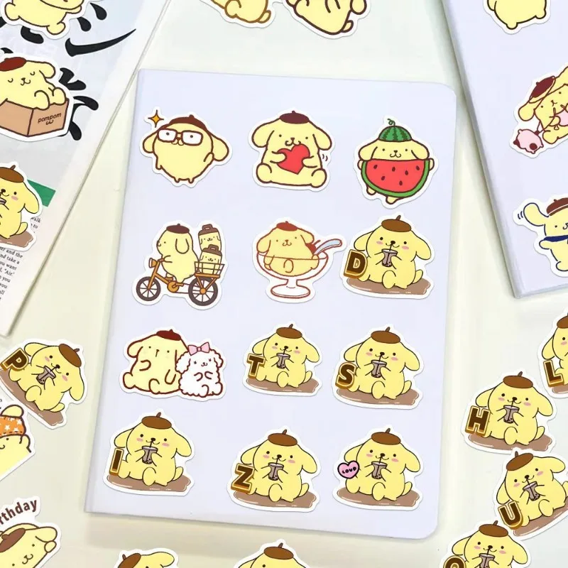 57PCS Sanrio Cartoon Cute pompon Purin Stickers Notebook cellulare Shell Water Cup bagagli decorazione adesivi all'ingrosso