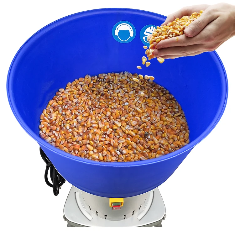 Farm Home Use Electric Feed Crusher Machinery Grinding Granular Products for Animal Consumption Sieves Knives Metal Legs