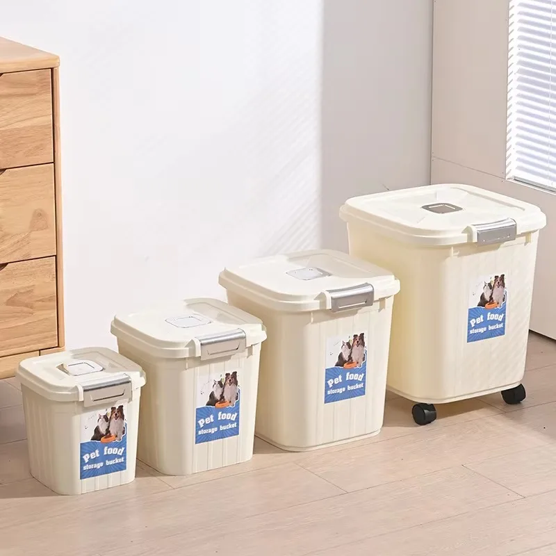 

Insect-Proof and Moisture-Proof PP Material Pet Food Storage Bucket for Small Animals' Household Dog Food Storage
